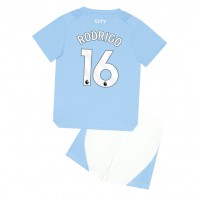 Fotbalové Dres Manchester City Rodri Hernandez #16 Dětské Domácí 2023-24 Krátký Rukáv (+ trenýrky)